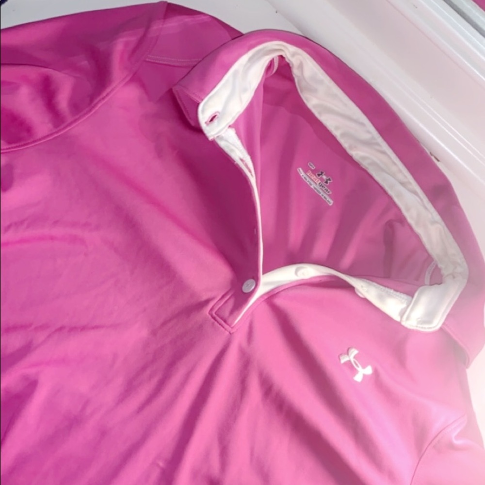 Hot pink under armor long sleeve crew shirt